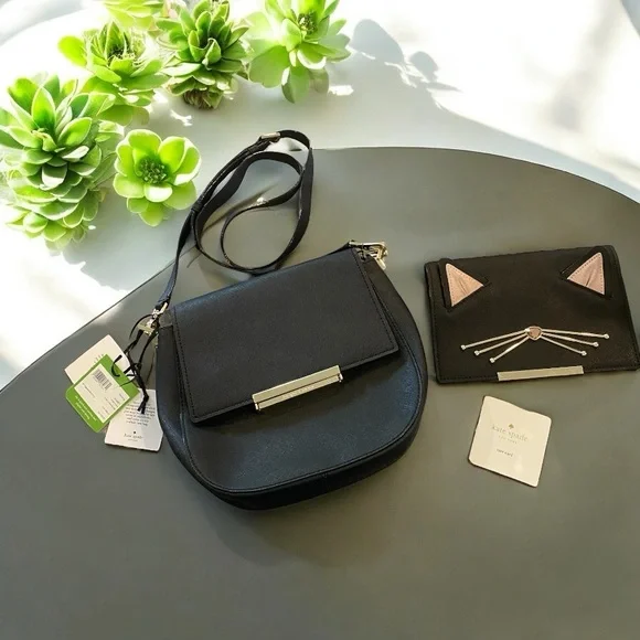 Kate Spade Make it Mine Byrdie Crossbody bag NWT with Meow Kitty Flap EUC